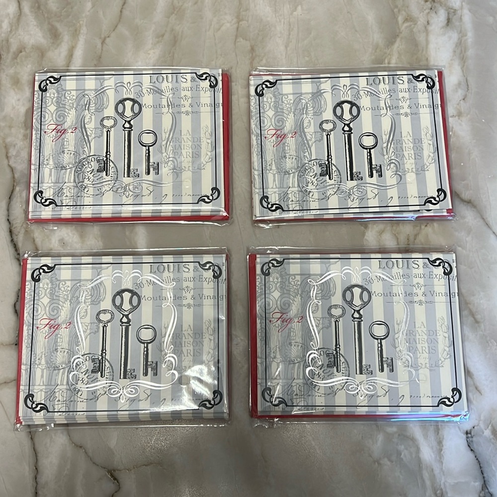 24 French Note Cards: 4 Packs of 6 each!